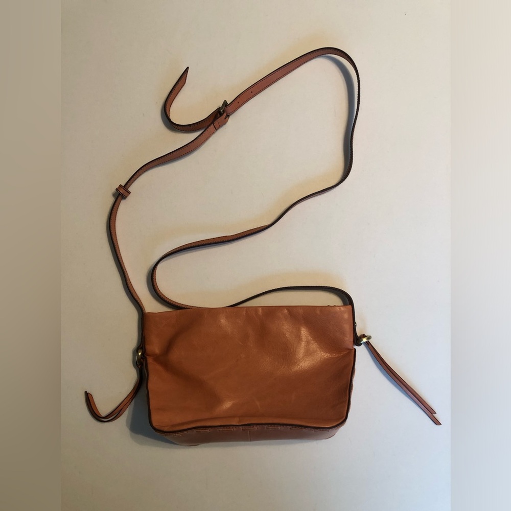 Hobo Orange Leather Crossbody Bag